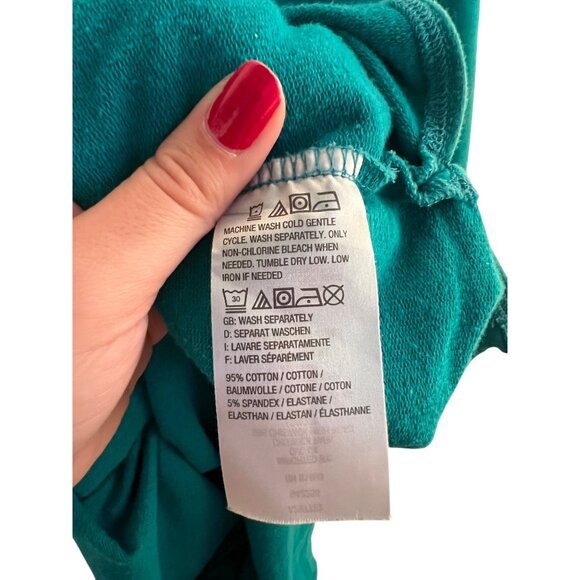 D&Co Active Teal 3/4 Sleeve Top Relaxed Fit Lightweight Stretch Shirt Women's 1x - Picture 4 of 5